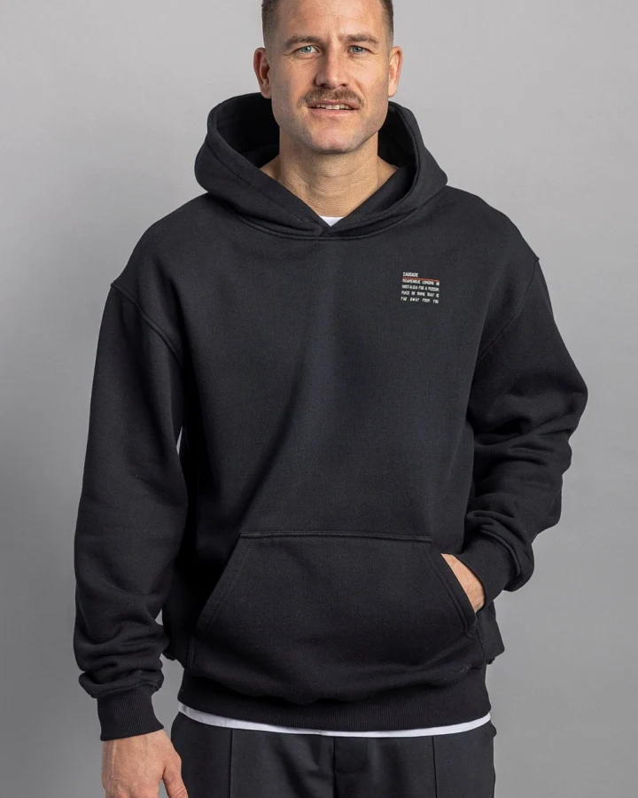 DIRTS Herren vegan Hoodie Saudade Oversized Schwarz