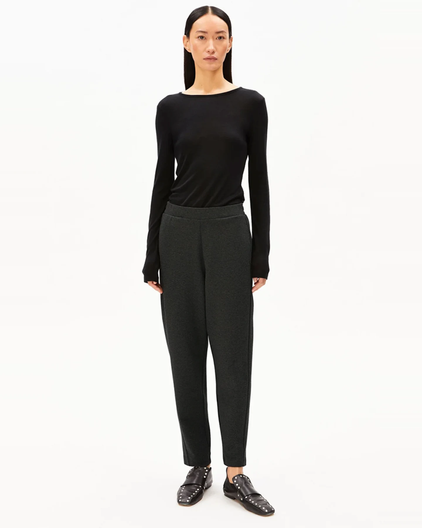 ARMEDANGELS Damen vegan Hose Magdaalena Steel Melange – Ansicht 2
