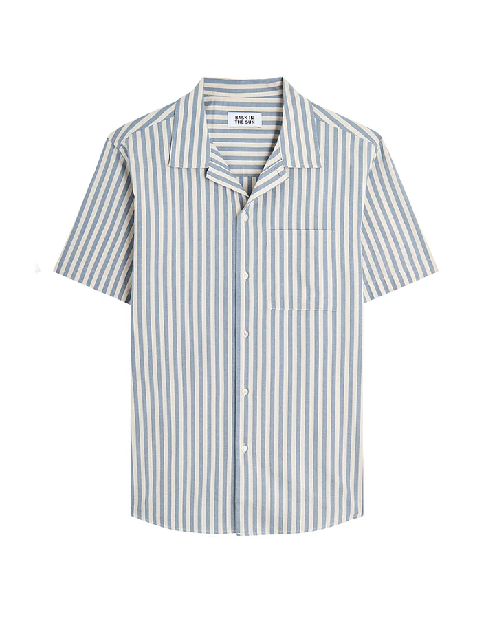 Bask in the Sun Herren vegan Shirt Loya Blau Gestreift