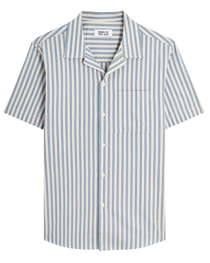 Bask in the Sun Herren vegan Shirt Loya Blau Gestreift