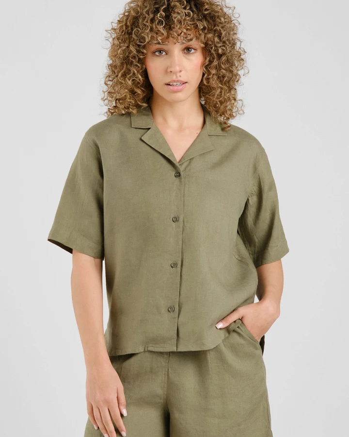 Hemd Torup Linen Grün