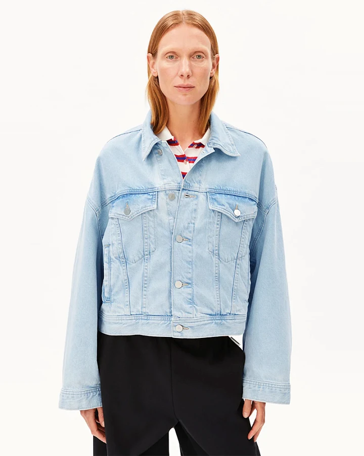 ARMEDANGELS Damen vegan Denim Jacket Paasithe Hellblau