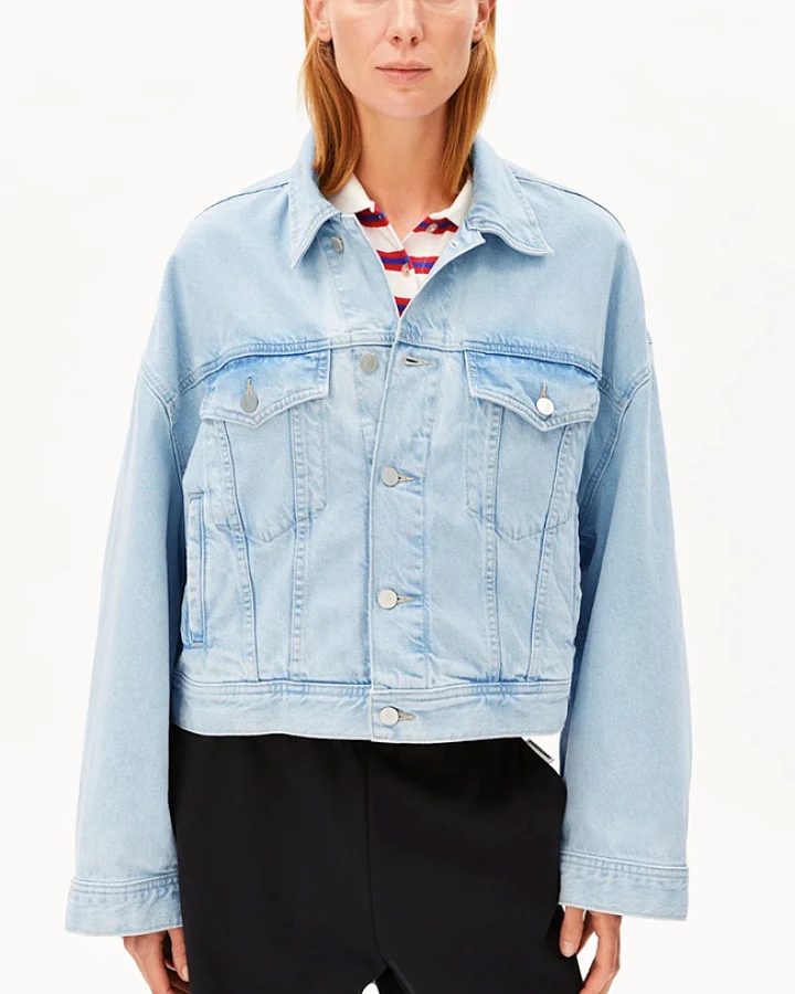 ARMEDANGELS Damen vegan Denim Jacket Paasithe Hellblau