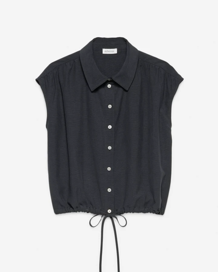Alchemist Damen vegan Bluse Flora Anthrazit