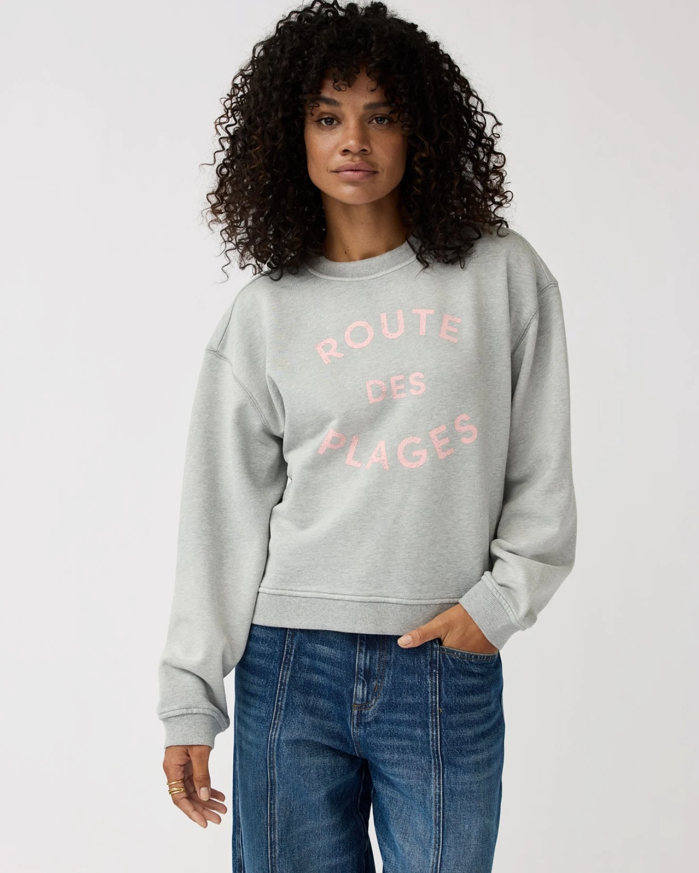 Alchemist Damen vegan Pullover Isla Grau Melange – Ansicht 2
