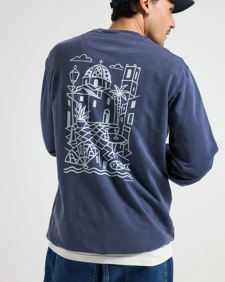Trendsplant Herren vegan Sweatshirt La Plaza Dome Blue