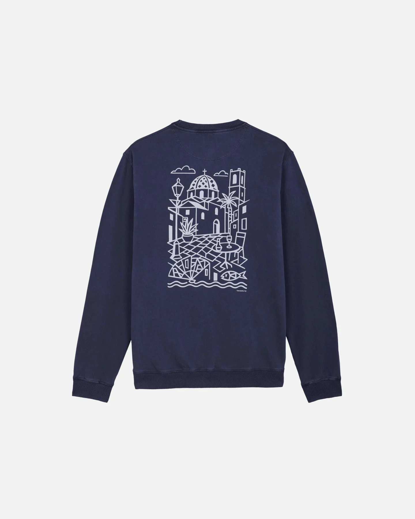 Trendsplant Herren vegan Sweatshirt La Plaza Dome Blue – Ansicht 2