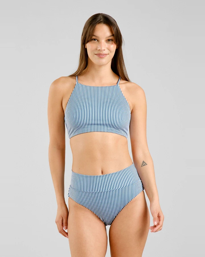 Bikini Bottom Slite Thin Stripe Blau
