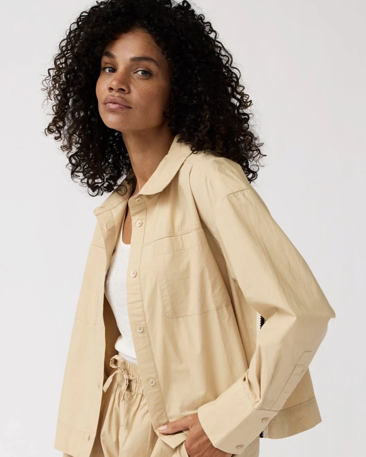 Alchemist Damen vegan Bluse Loes Tape Sand Beige