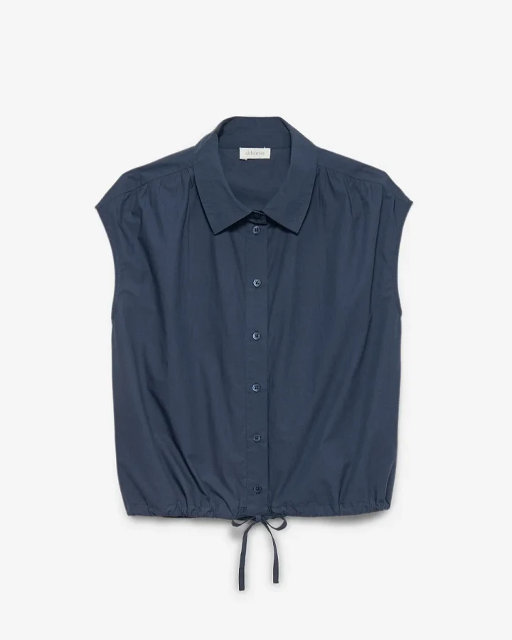 Alchemist Damen vegan Bluse Flora Navy