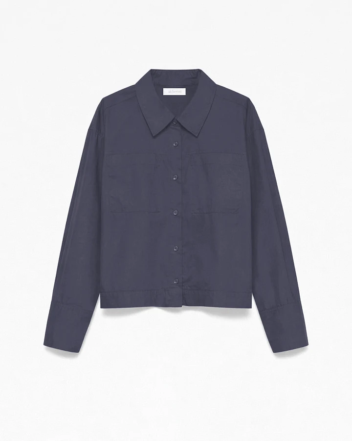 Alchemist Damen vegan Bluse Loes Navy