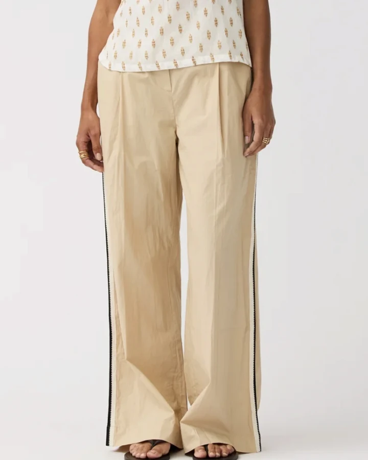 Alchemist Damen vegan Hose Moonflower Tape Sand Beige