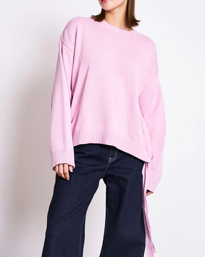 JAN 'N JUNE Damen vegan Pullover Caper Krawatte Light Orchid