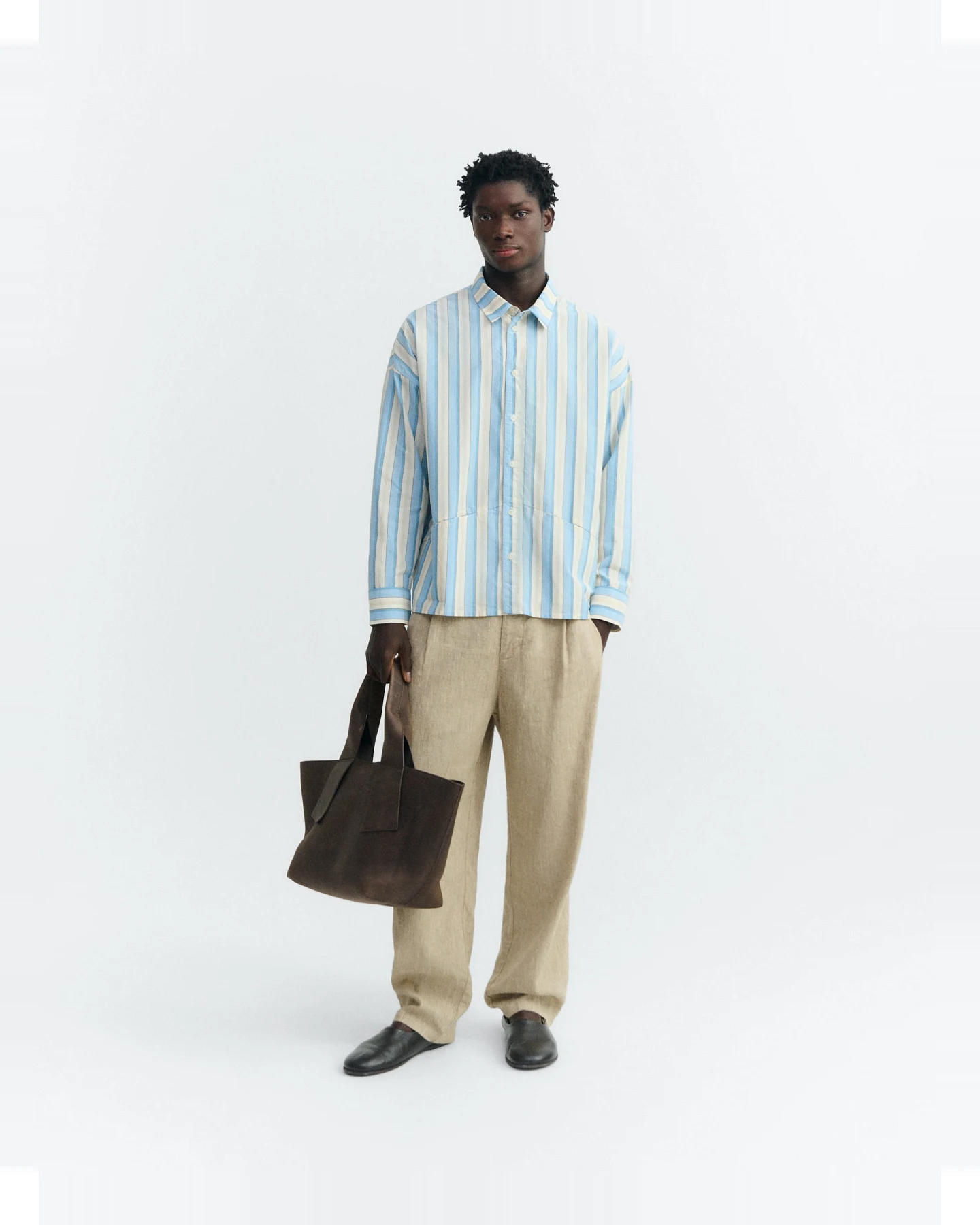 Thinking MU Herren vegan Hemd Jim Blue Stripes – Ansicht 2