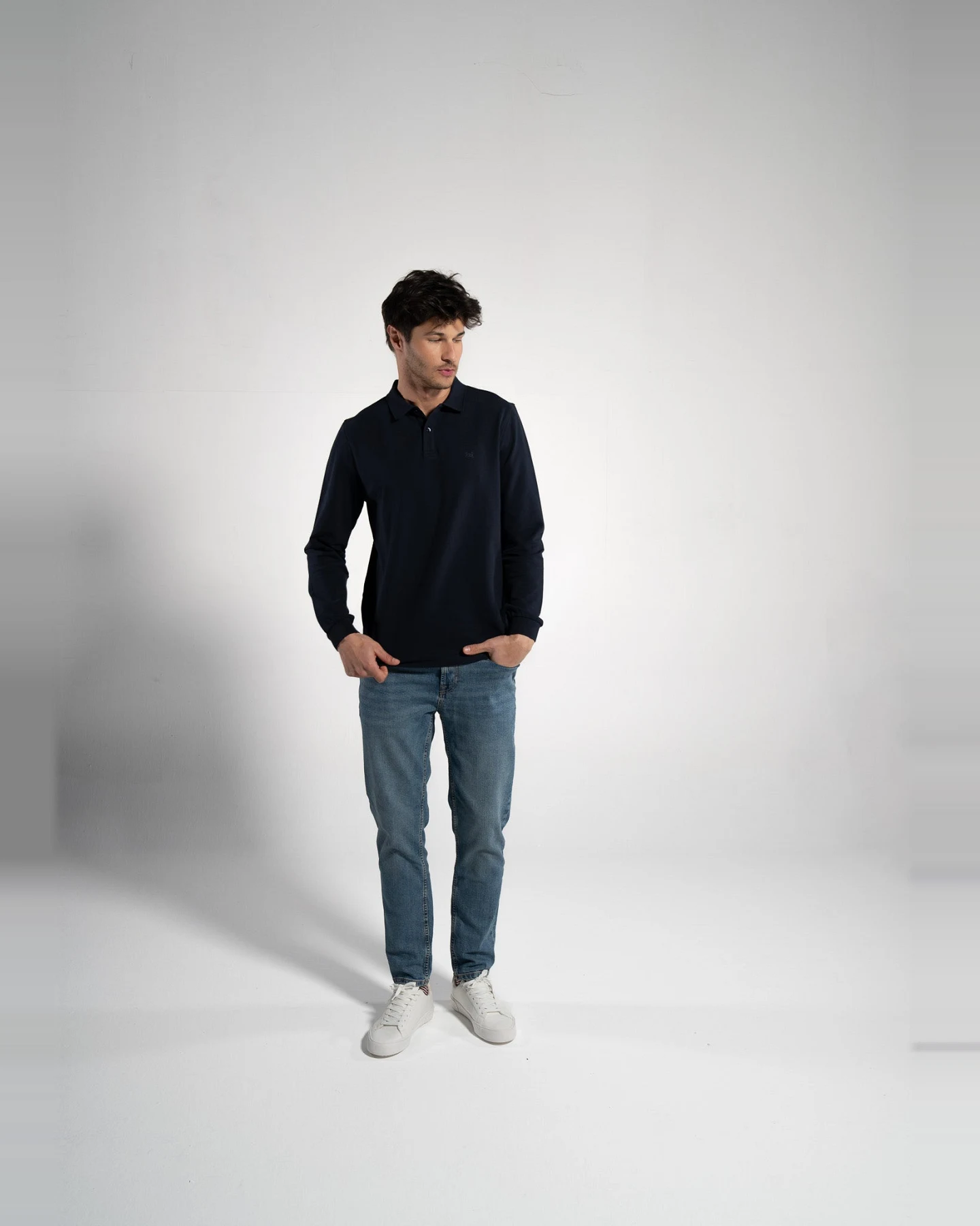 GORG Herren vegan Multipack 2x Poloshirts Lange Ärmel Navy/Schwarz – Ansicht 2