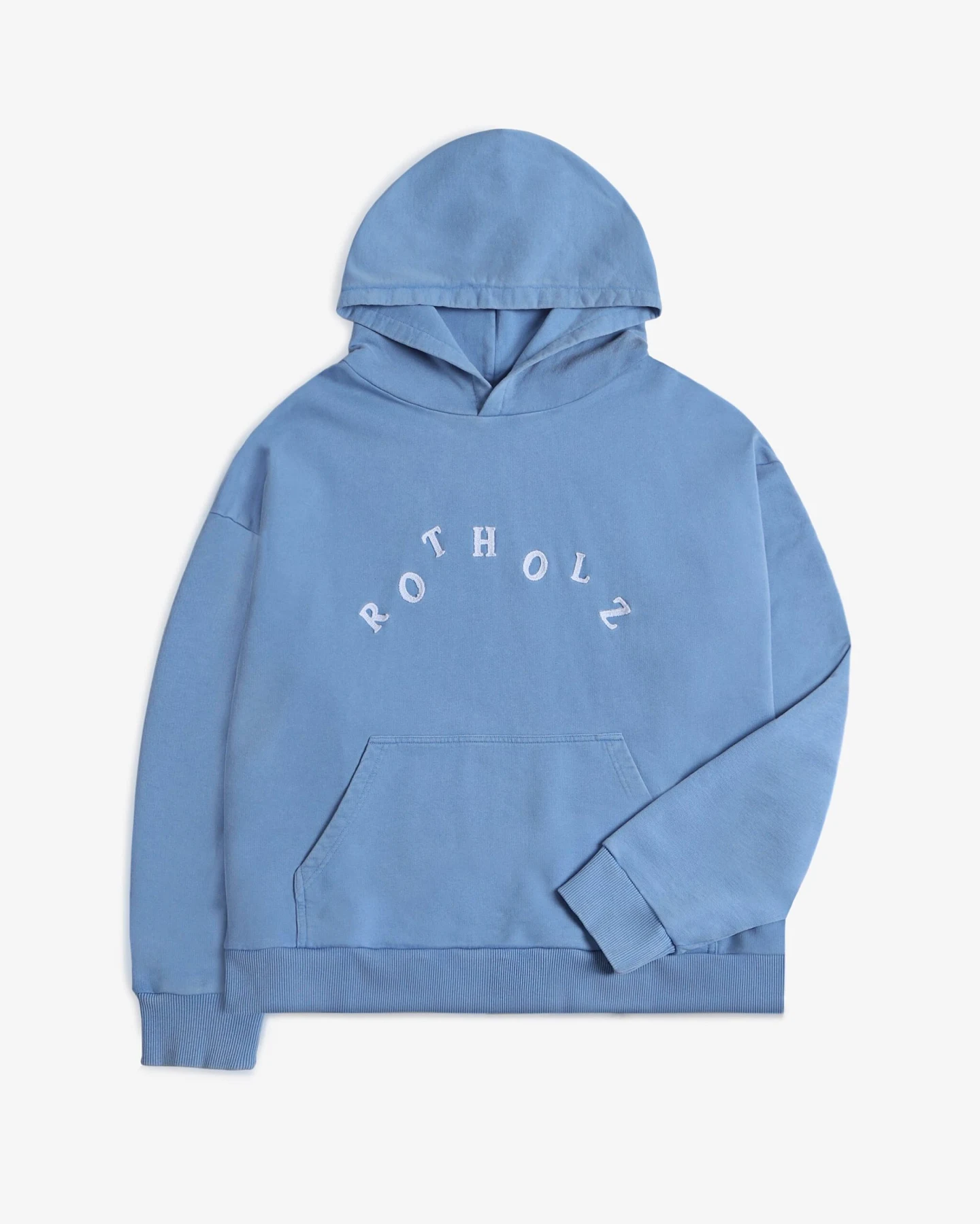 Rotholz Damen vegan Hoodie Logo Faded Blau – Ansicht 2