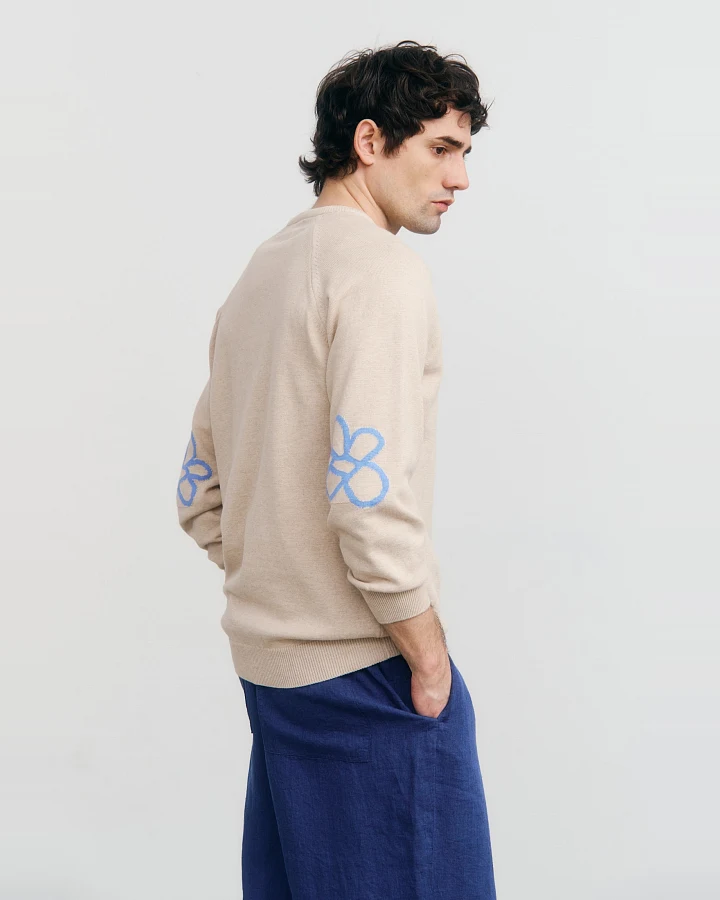 Rotholz Herren vegan Strickpullover Lightweight Beige