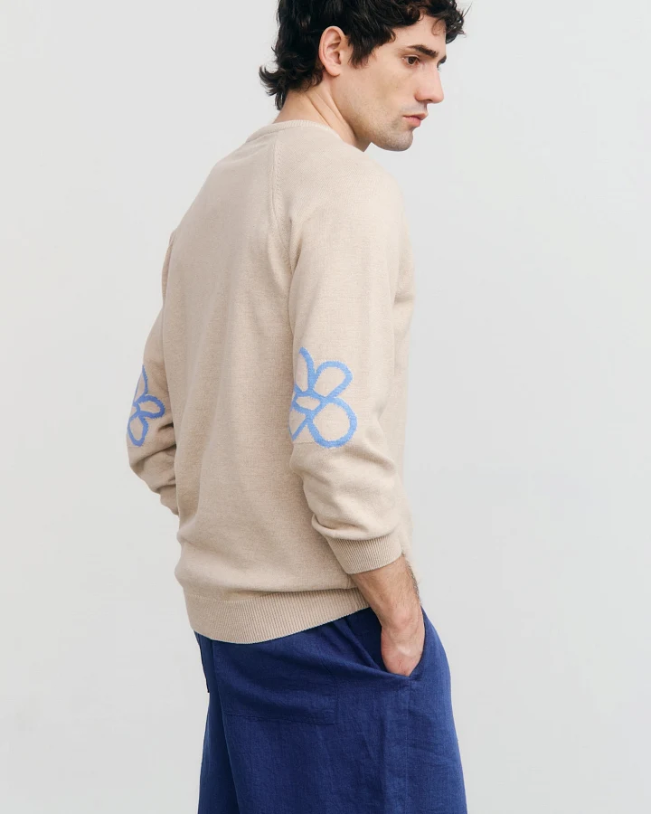 Rotholz Herren vegan Strickpullover Lightweight Beige