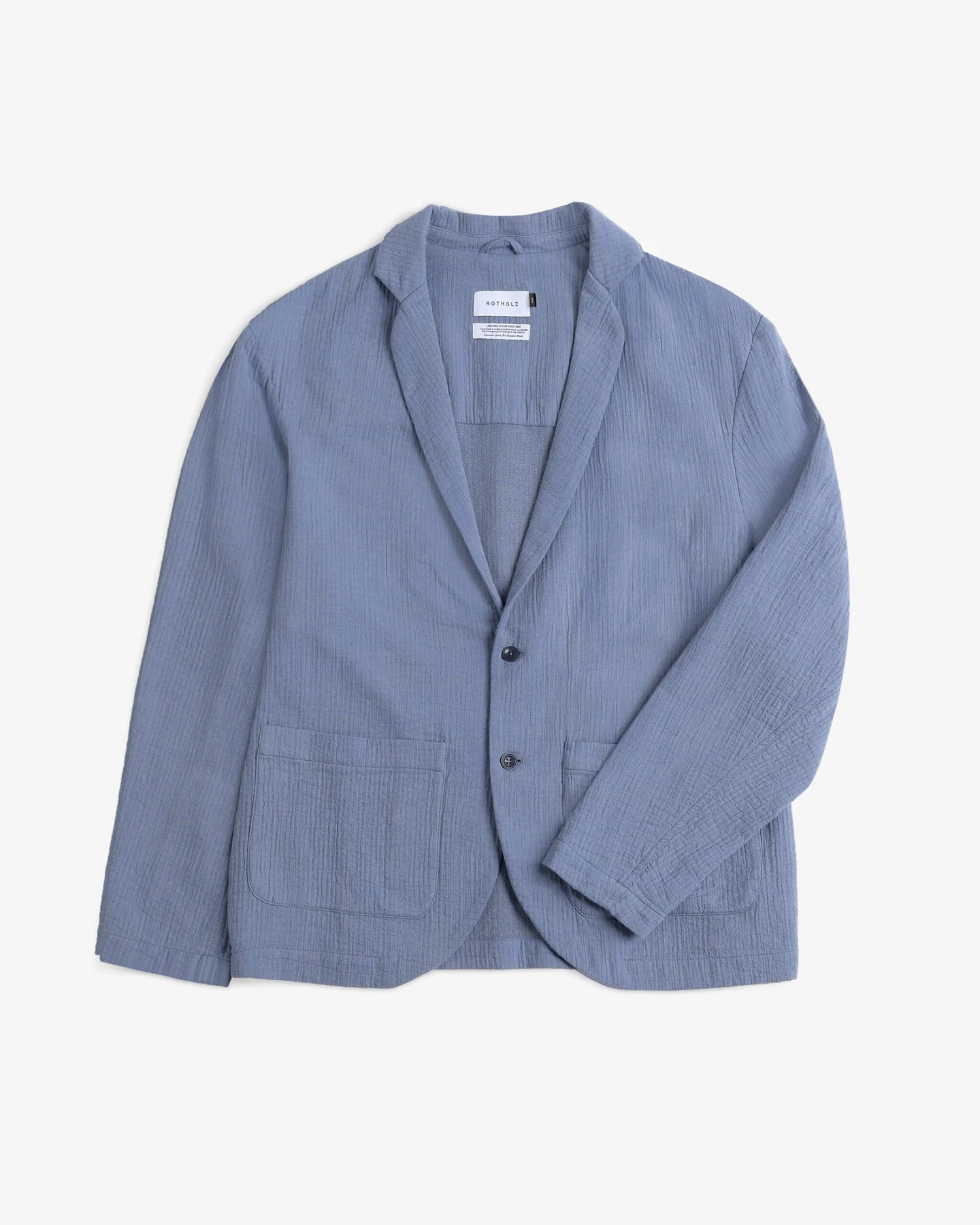 Rotholz Herren vegan Blazer Workwear Steinblau – Ansicht 2