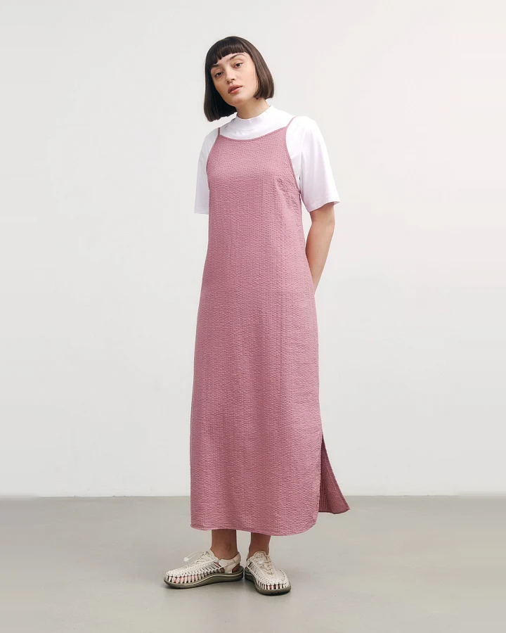 Rotholz Damen vegan Sonnenkleid Rosa Stein