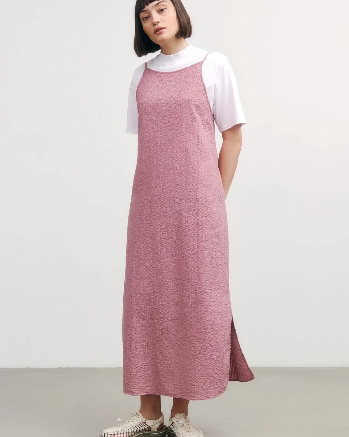 Rotholz Damen vegan Sonnenkleid Rosa Stein