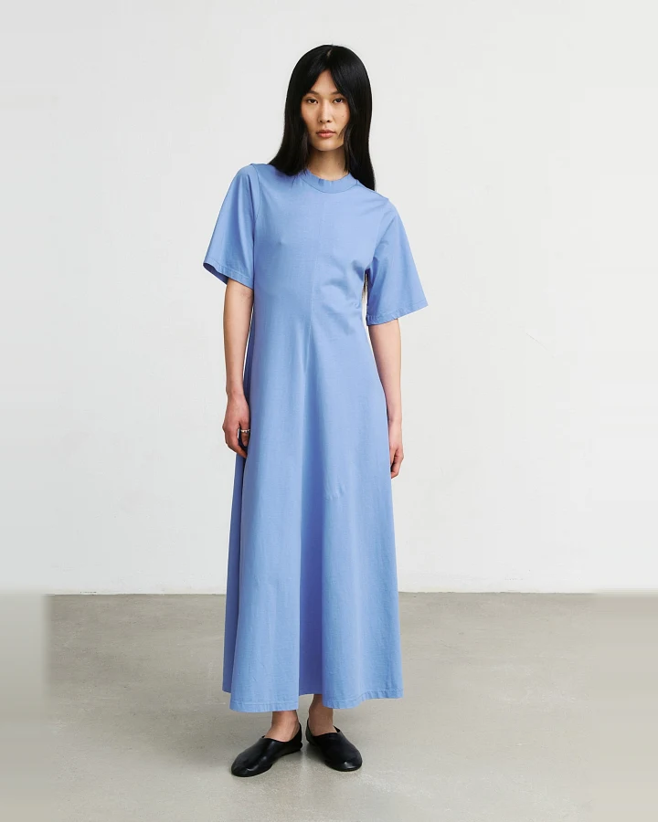 Rotholz Damen vegan Kleid Soft Blue