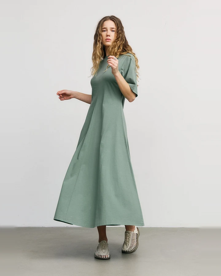 Rotholz Damen vegan Kleid Laubgrün