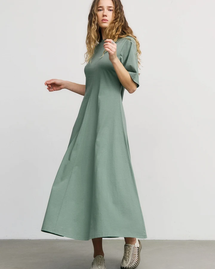 Rotholz Damen vegan Kleid Laubgrün