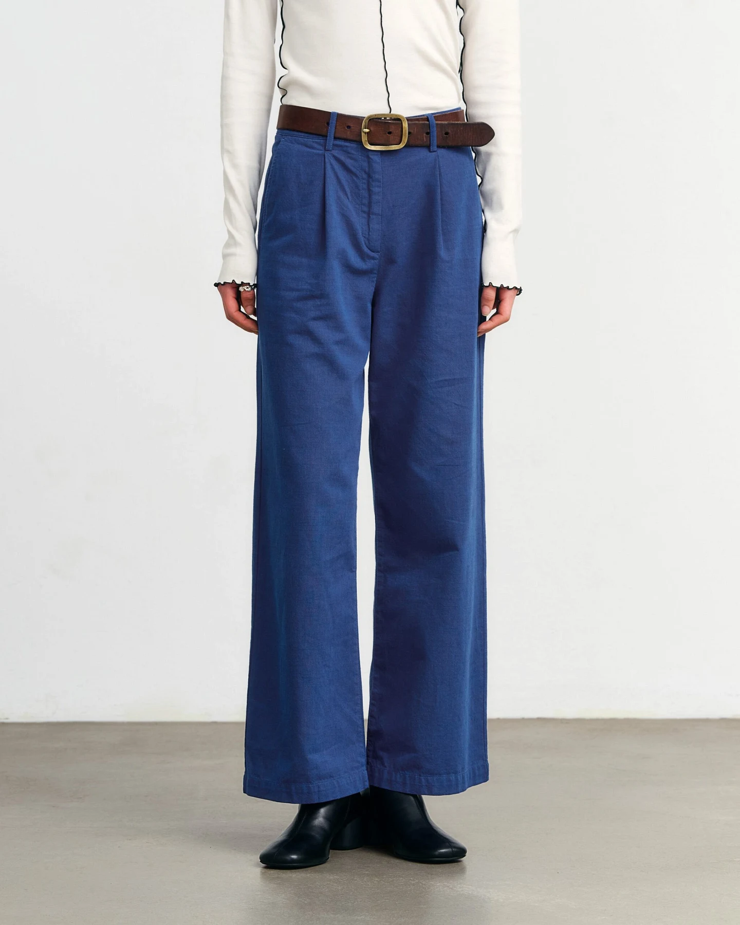 Rotholz Damen vegan Hose Hohe Taille Ozeanblau – Ansicht 2