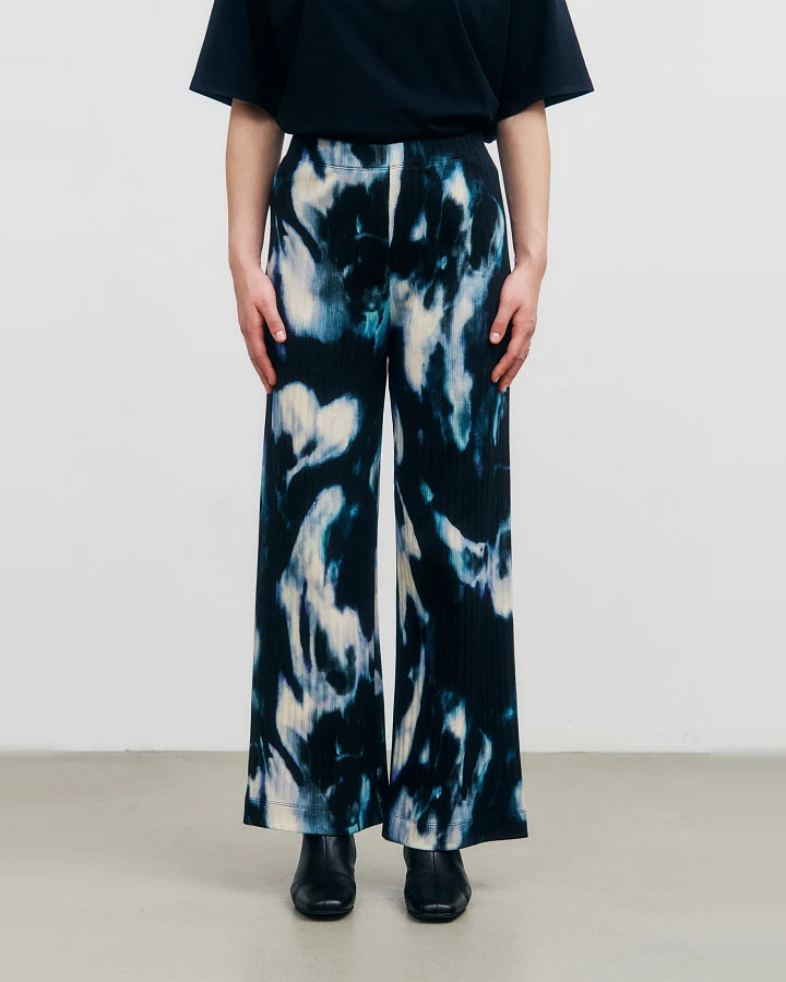 Rotholz Damen vegan Hose Ribbed Tie Dye True Black