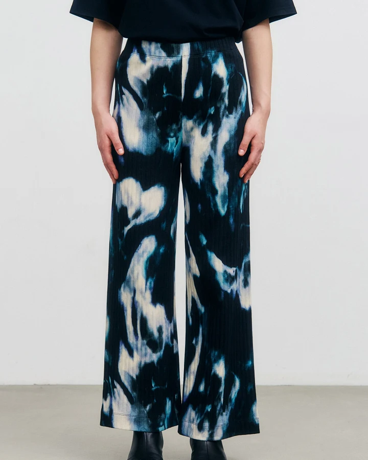 Rotholz Damen vegan Hose Ribbed Tie Dye True Black