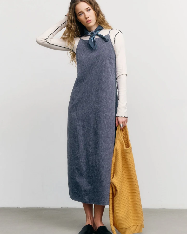 Rotholz Damen vegan Sonnenkleid Blau