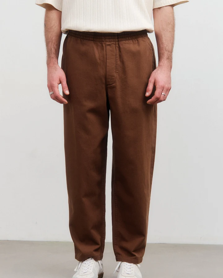 Rotholz Herren vegan Hose Weites Bein Braun
