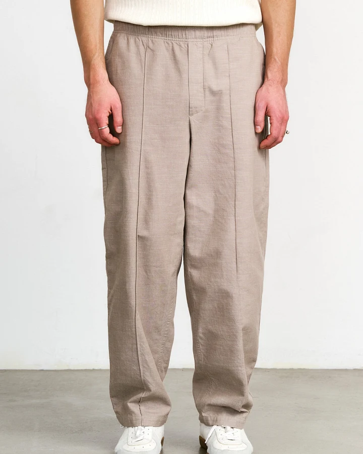 Rotholz Herren vegan Hose Weit Gefaltet Grau Braun