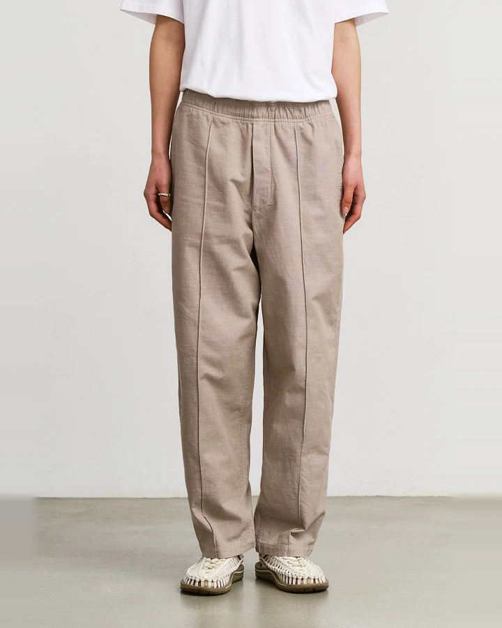 Rotholz Damen vegan Hose Weit Gefaltet Grau Braun
