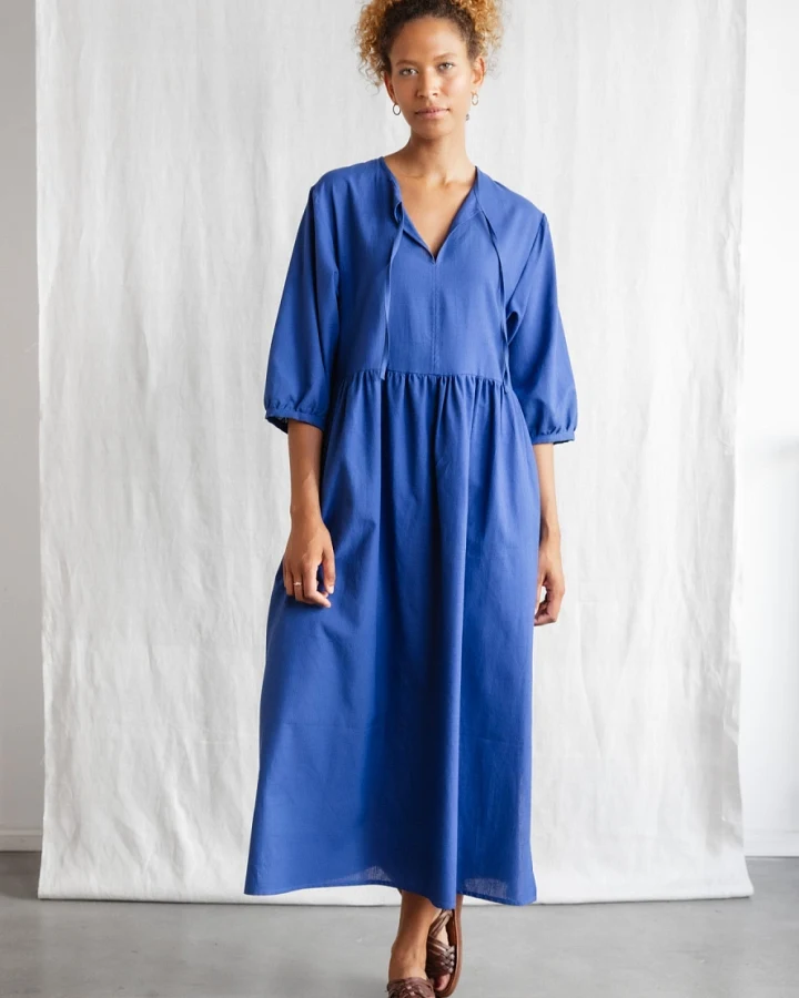 Jyoti Fair Works Damen vegan Kleid Paudali Kobaltblau