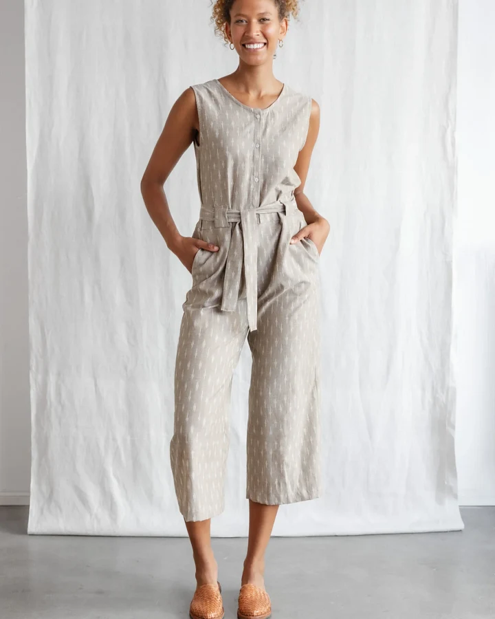 Jyoti - Fair Works Damen vegan Jumpsuit Daksha Beige/Weiß