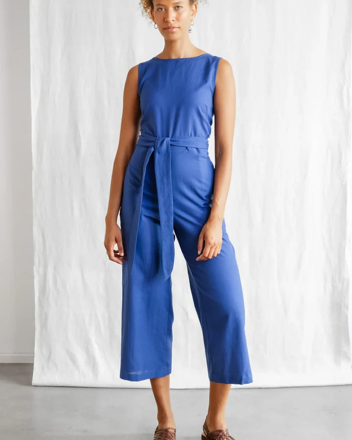 Jyoti Fair Works Damen vegan Jumpsuit Anusha Kobaltblau