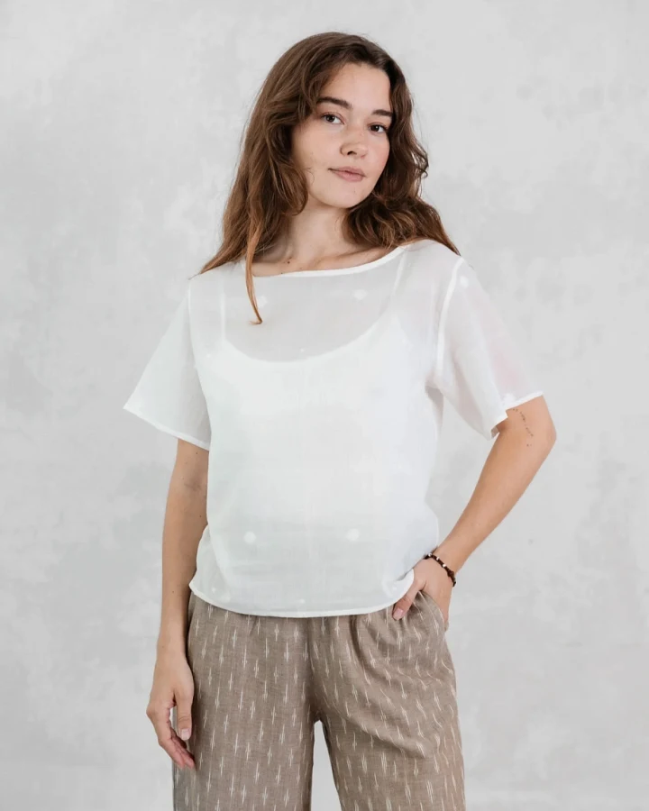 Jyoti - Fair Works Damen vegan Hemd Sarala Bhuti Weiß