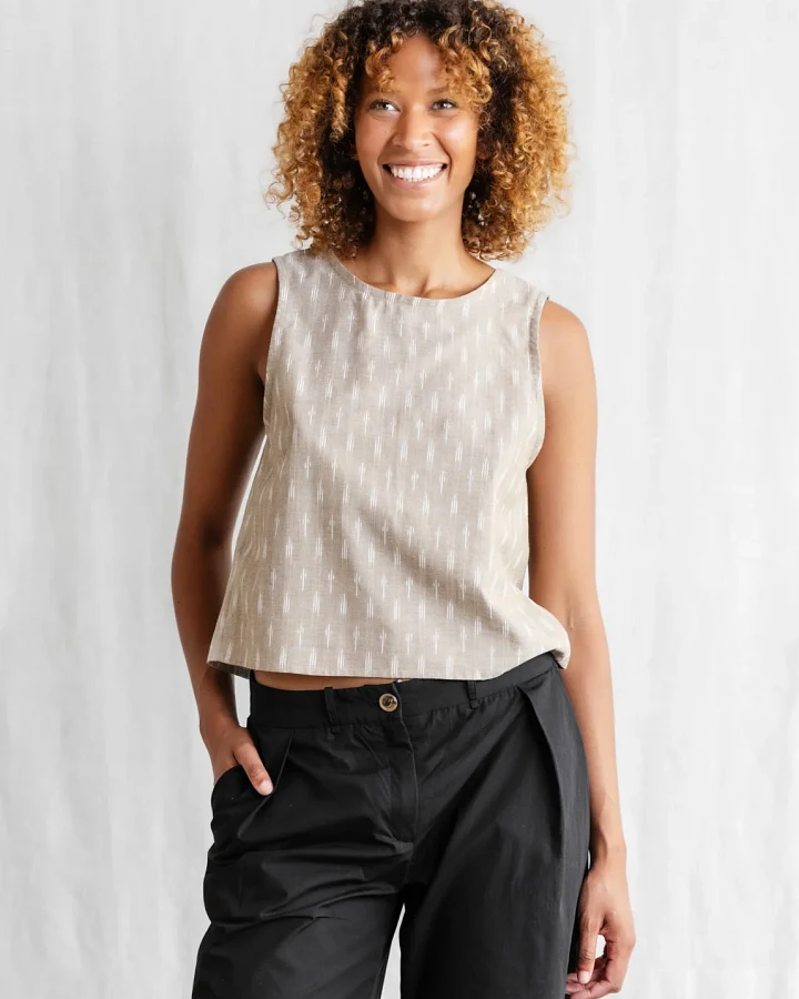 Jyoti - Fair Works Damen vegan Oberteil Osra Beige/Weiß