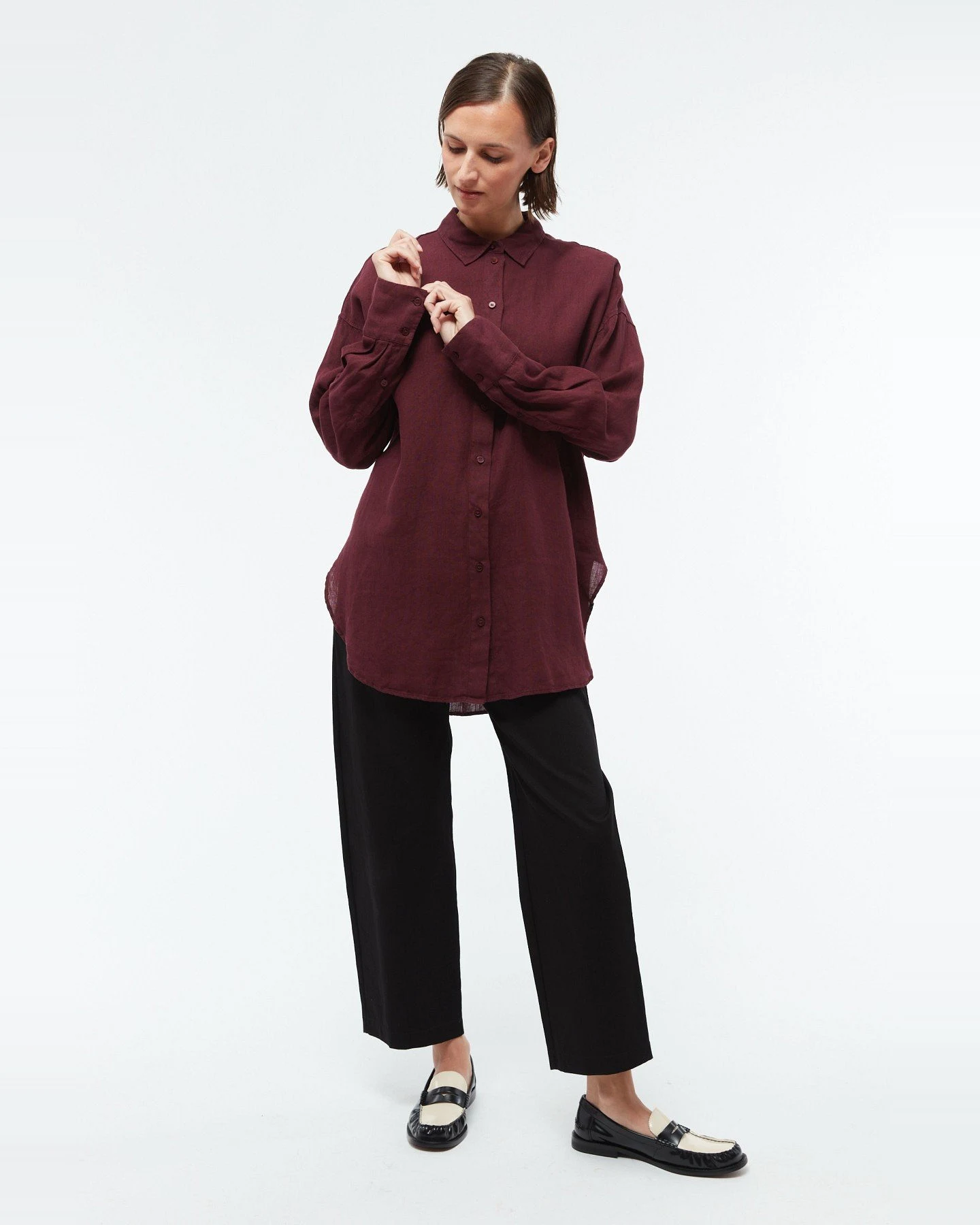 Bluse GBCosima Linen Rot – Ansicht 3