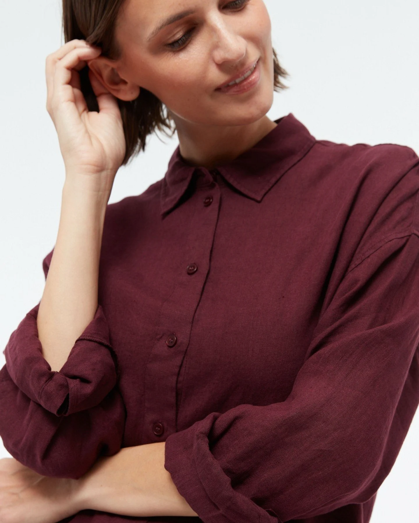 Bluse GBCosima Linen Rot – Ansicht 4
