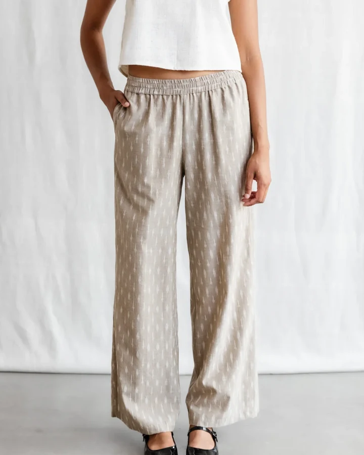 Jyoti - Fair Works Damen vegan Hose Jayan Beige/Weiß