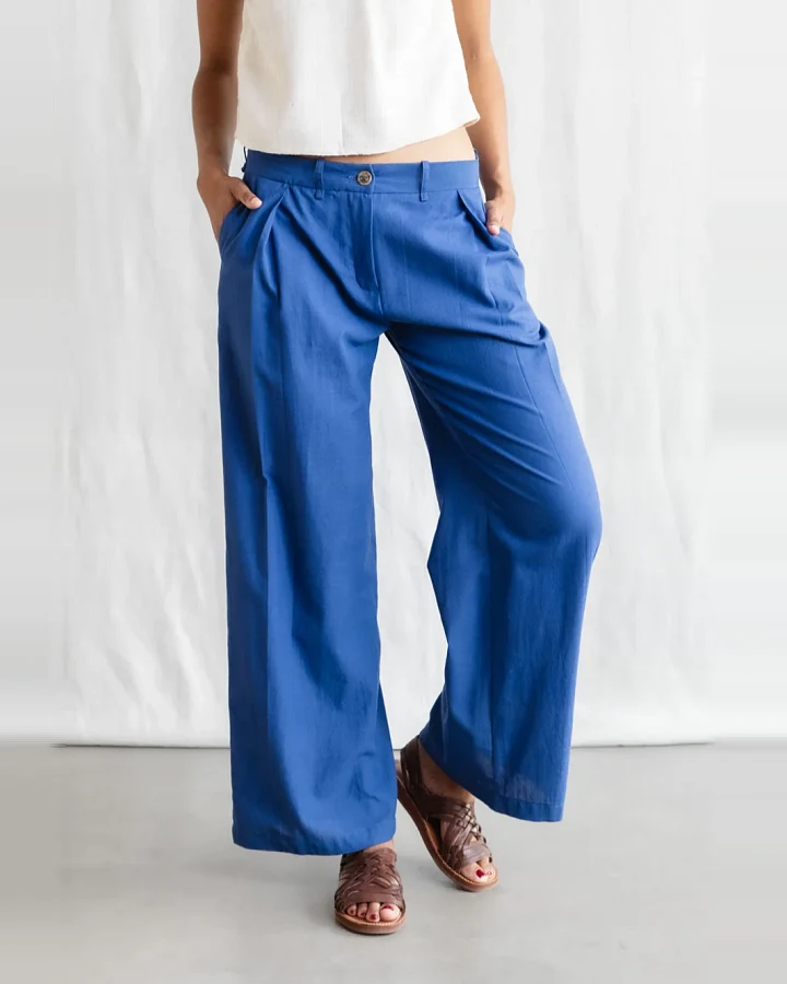 Jyoti Fair Works Damen vegan Hose Meghana Kobaltblau