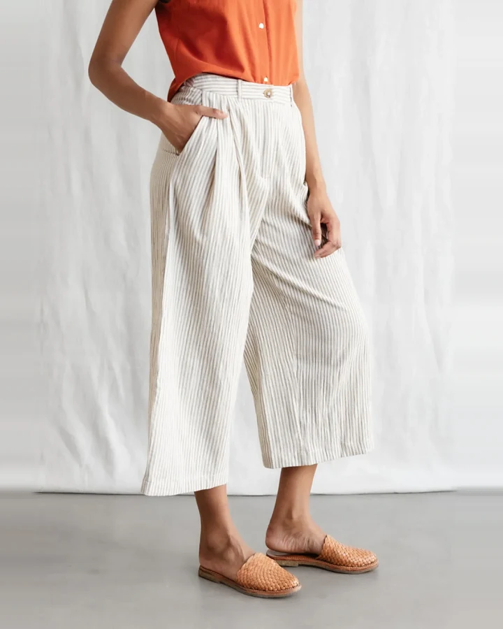 Jyoti Fair Works Damen vegan Culotte Awasi Grau/Weiß