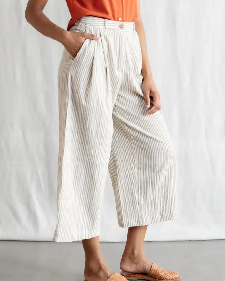 Jyoti Fair Works Damen vegan Culotte Awasi Grau/Weiß