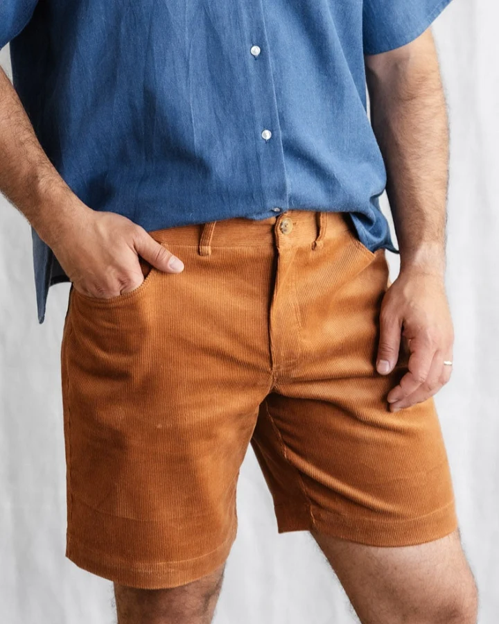 Jyoti - Fair Works Herren vegan Kurze Hosen Gauri Zimt
