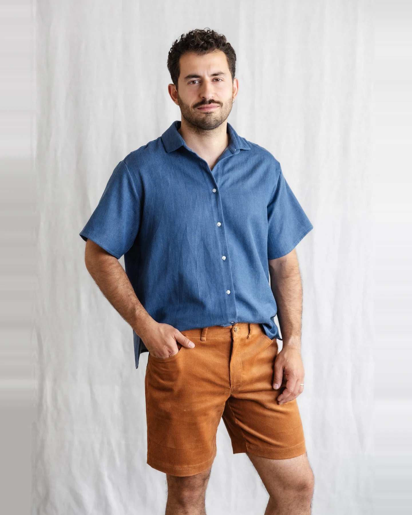Jyoti - Fair Works Herren vegan Kurze Hosen Gauri Zimt – Ansicht 2