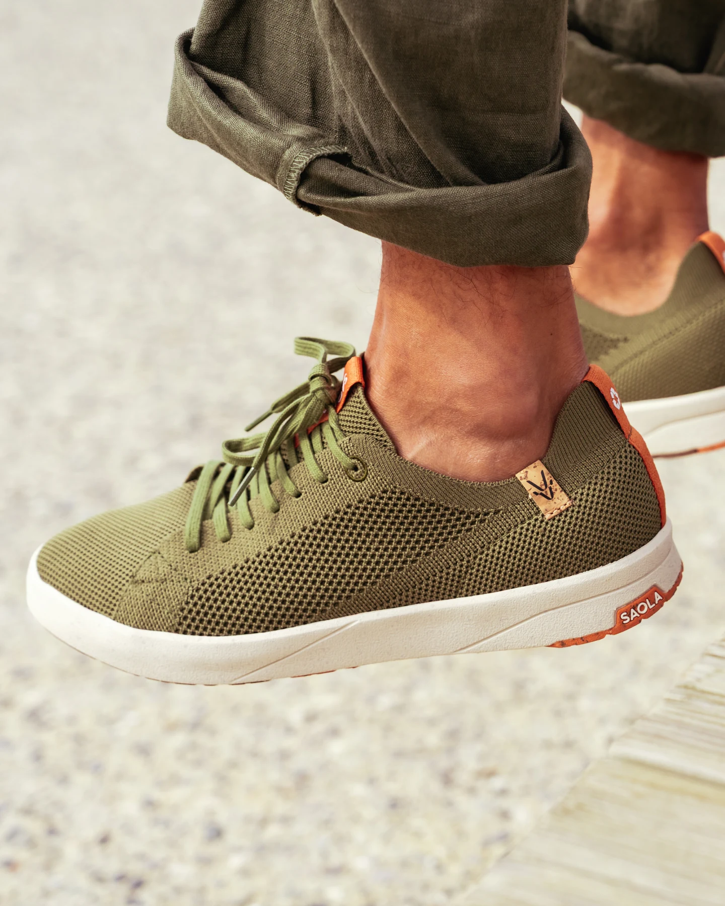 SAOLA Herren vegan Sneaker Herren Cannon Knit 2.0 Olive – Ansicht 2
