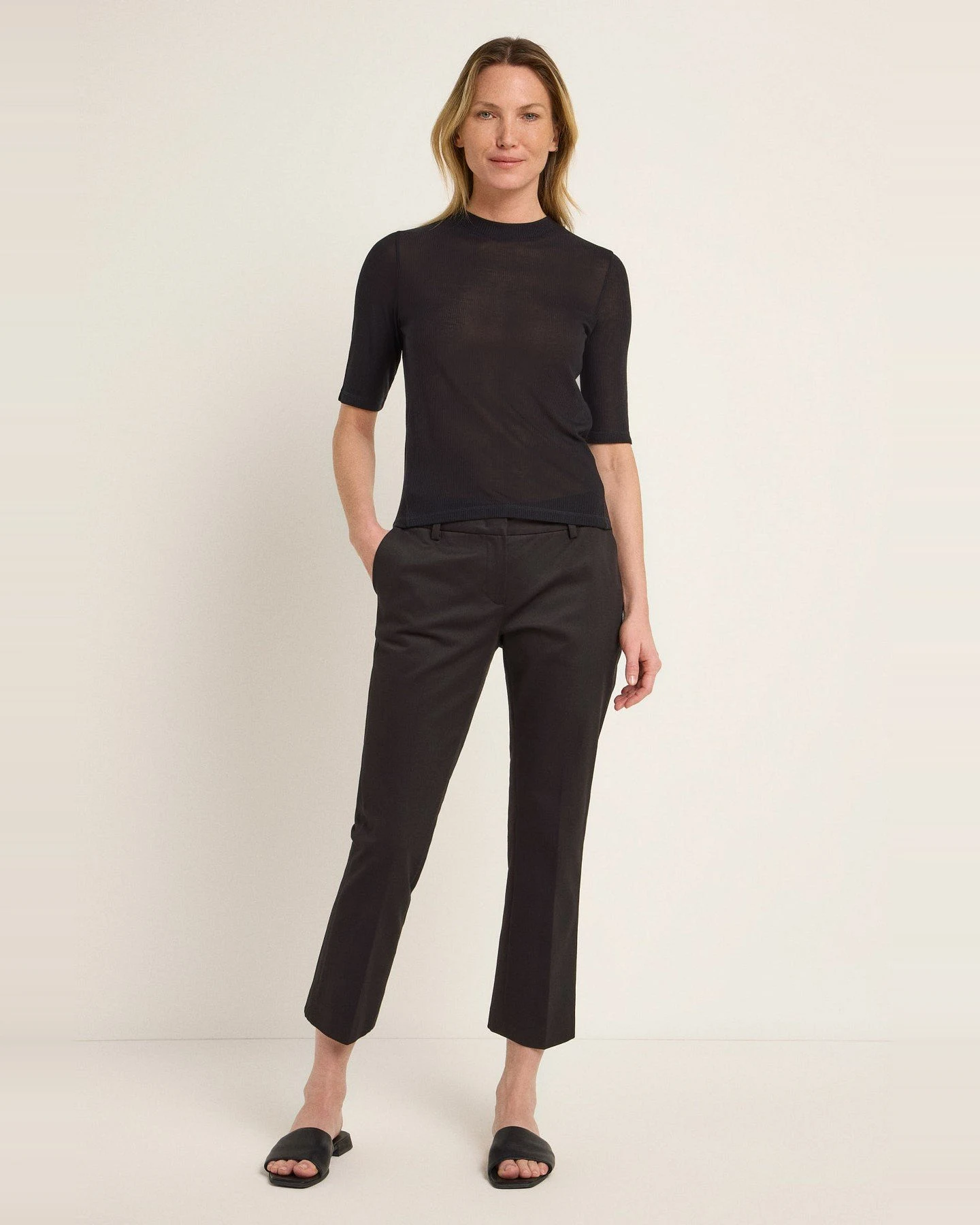 Stehkragenshirt Schwarz – Ansicht 2
